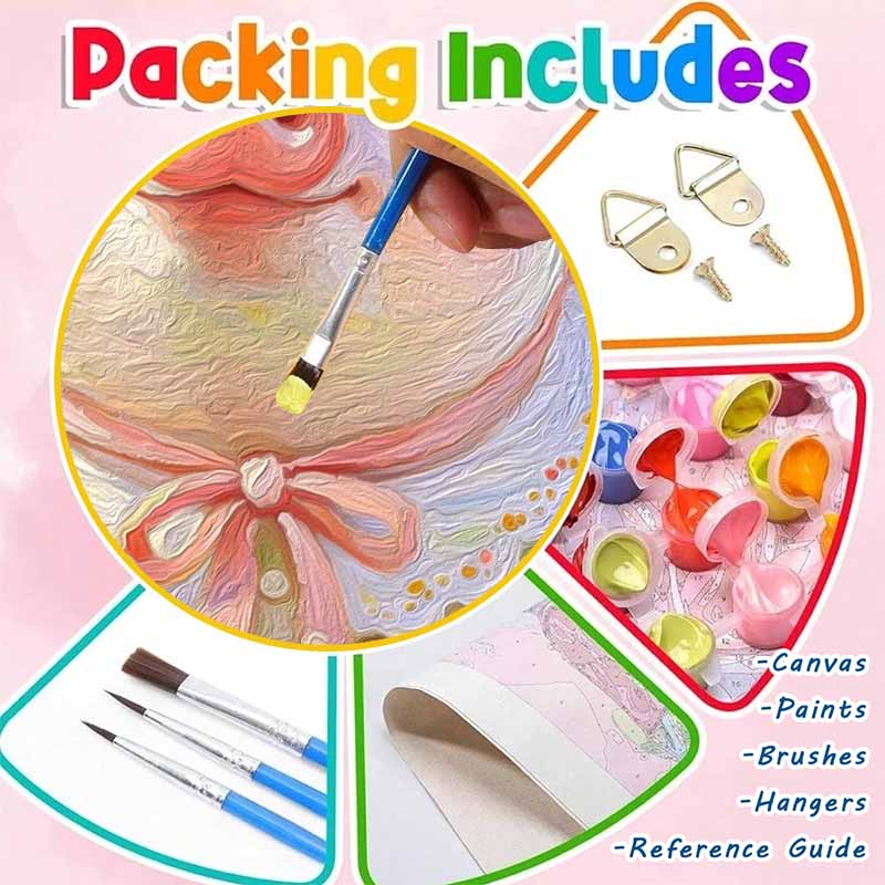 DIY Digital Oil Painting Kit Handpainted oil painting. Cute pig with straw hat. Handmade gift. Home wall decoration.