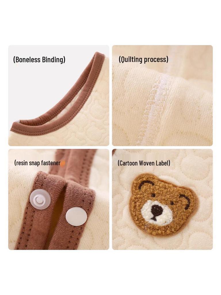 Jingqi Quilted Sleeveless Warm Vest for Newborns - Boys and Girls, Spring & Autumn Season