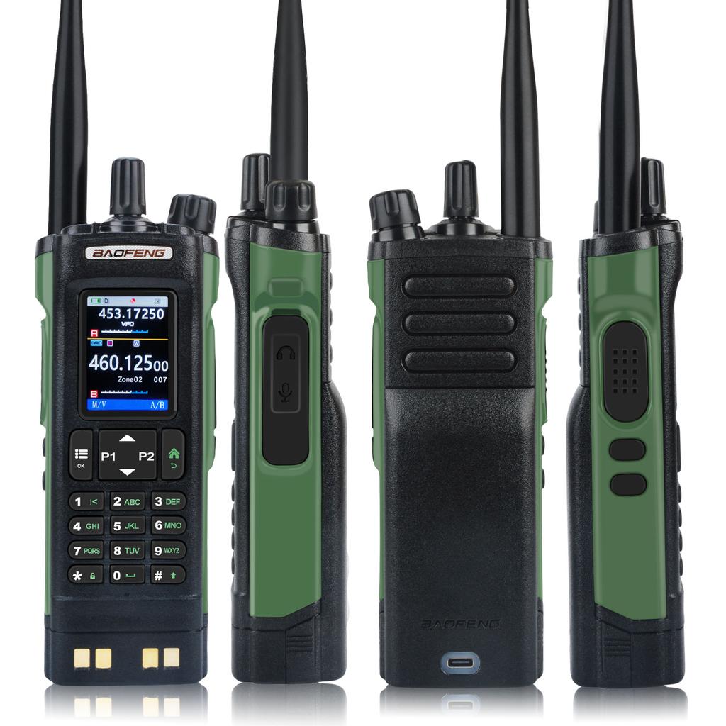 Walkie Talkie Baofeng UV-32 Air Band 10W GPS Amateur FM Two Way Radio with 2.0" HD Screen and 2200mah USB-C Charging Battery