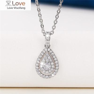 Collier de Mariage Tendance Huitan Pour Femmes Pendentif Forme Poire Accessoires Féminins Polyvalents Mode Bijoux en Zircone Cubique Brillante
