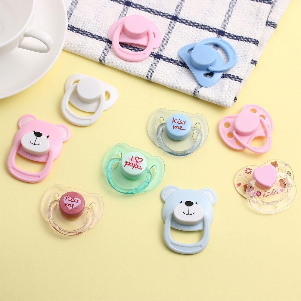 Lovely Print Doll Magnet Pacifier Pure Color Baby Doll Pacifier Bottle Doll Toy  Kids Toys