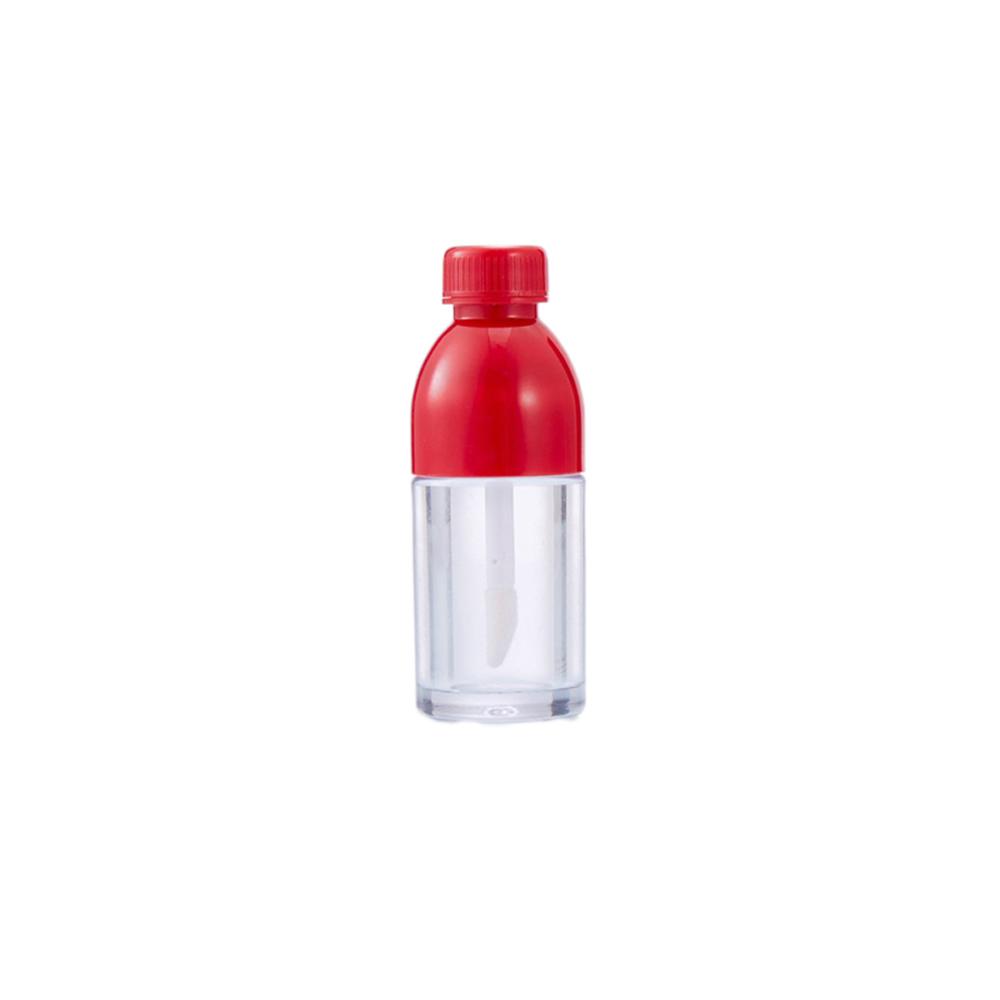 

5pcs 8ml Bottle Shaped Empty Lip Gloss Tube Bottle Container Clear Plastic Refillable Lip Balm Bottles With Rubber Inserts червоний