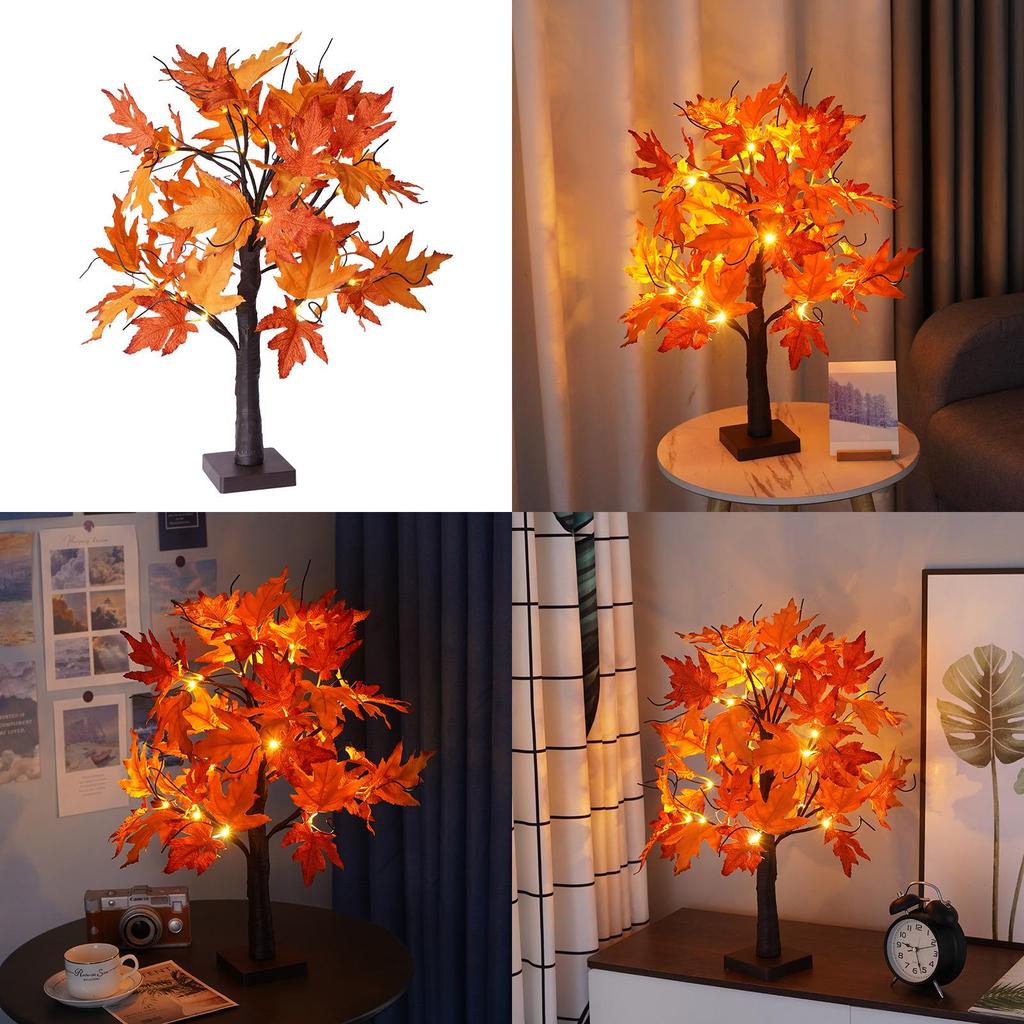 Led Maple Tree Light With 24 Leds For Thanksgiving Christmas Party Home Decoration Indoor Garden Scene