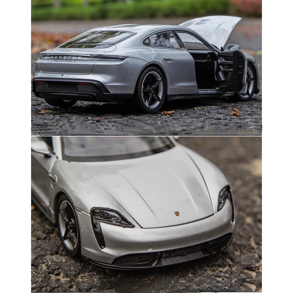 Welly 1/24 Porsche Taycan Turbo S Alloy Car Model Diecasts Metal Toy Sports Car Model High Simulation Collection Childrens Gifts