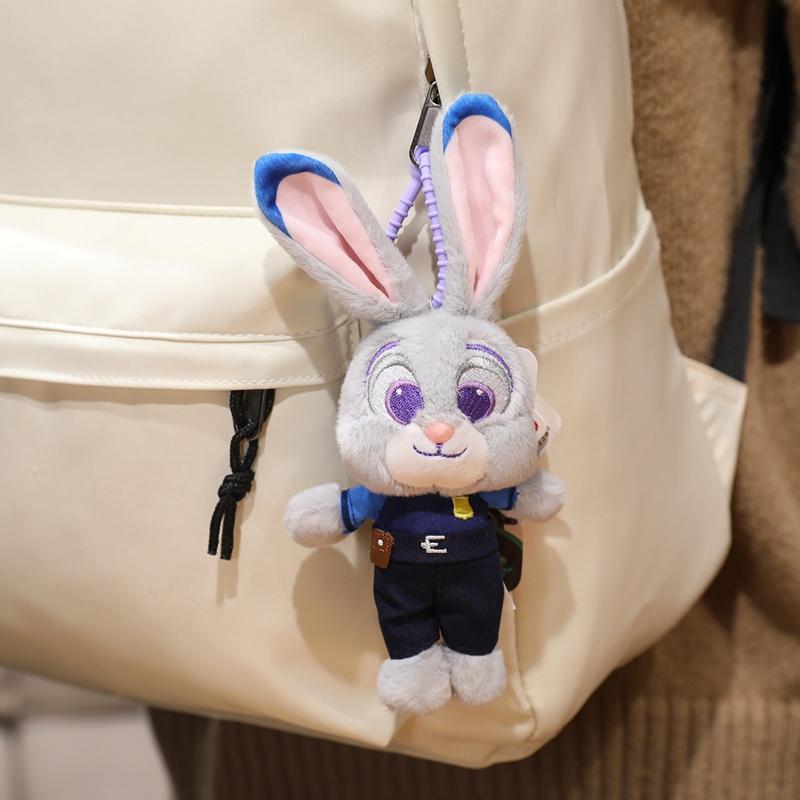 Disney Zootopia Pluszowa Zabawka Wisiorek Nick Wilde Judith Laverne Hopps Pluszowa Lalka Breloczek Urok dla Pary Prezent Urodzinowy Świąteczny