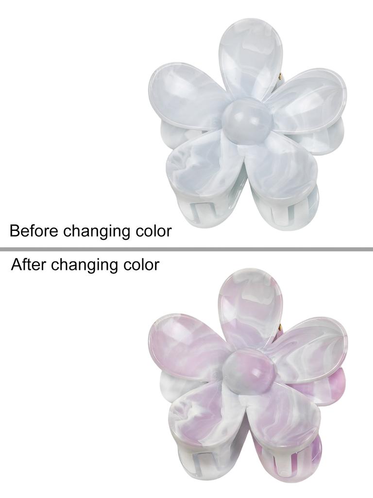 New Flower Hair Claws Gradient Fashion Shark Claws Hairpin For Girlschange Colour In The Sunlight Vacation Hair Accessories