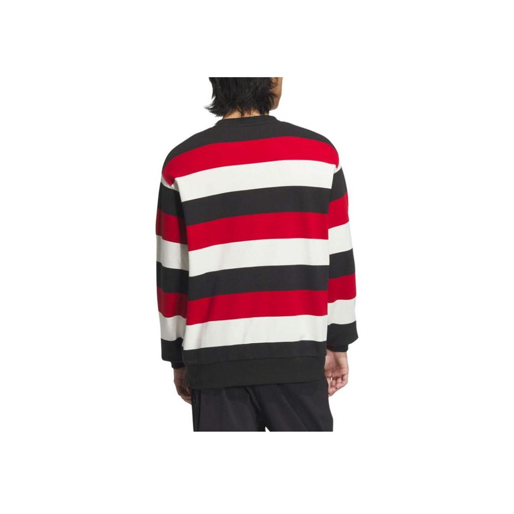 Adidas Sport Performance Retro Color Block Striped Letter Pattern Crew Neck Pullover Long Sleeve Sweatshirt Unisex Sweatshirt Multi-Color JZ4201