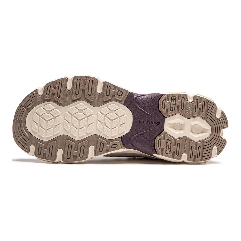 Li Ning Kids Shock Absorption Rebound Low Top Casual Shoes Kids Casual Shoes Beige Purple YKCU114-4