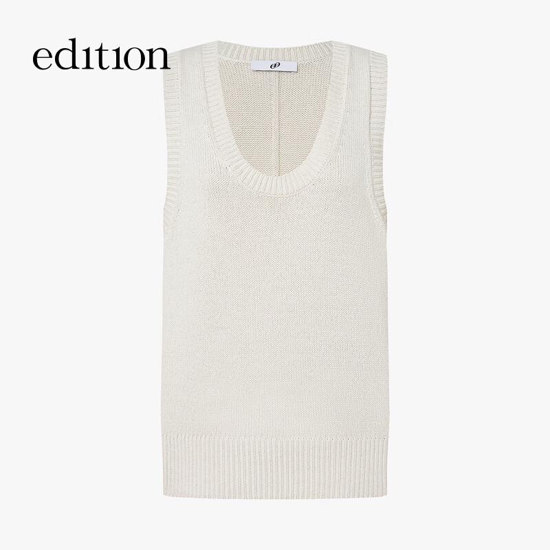EditionE+ Soft Cotton Cashmere U-Neck Knit Vest