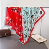 Spring And Summer Thin Simulated Silk Printing Large Square Scarf Silk Scarf Shawl Headscarf Beach Scarf Neck Scarf Decorative Women'S Scarf