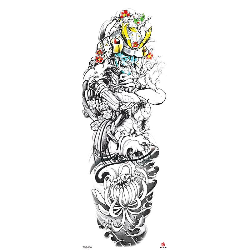 Waterdichte tattoo stickers voor de hele arm: Jezus, Maagd Maria, Kroon, Leeuw-ontwerp