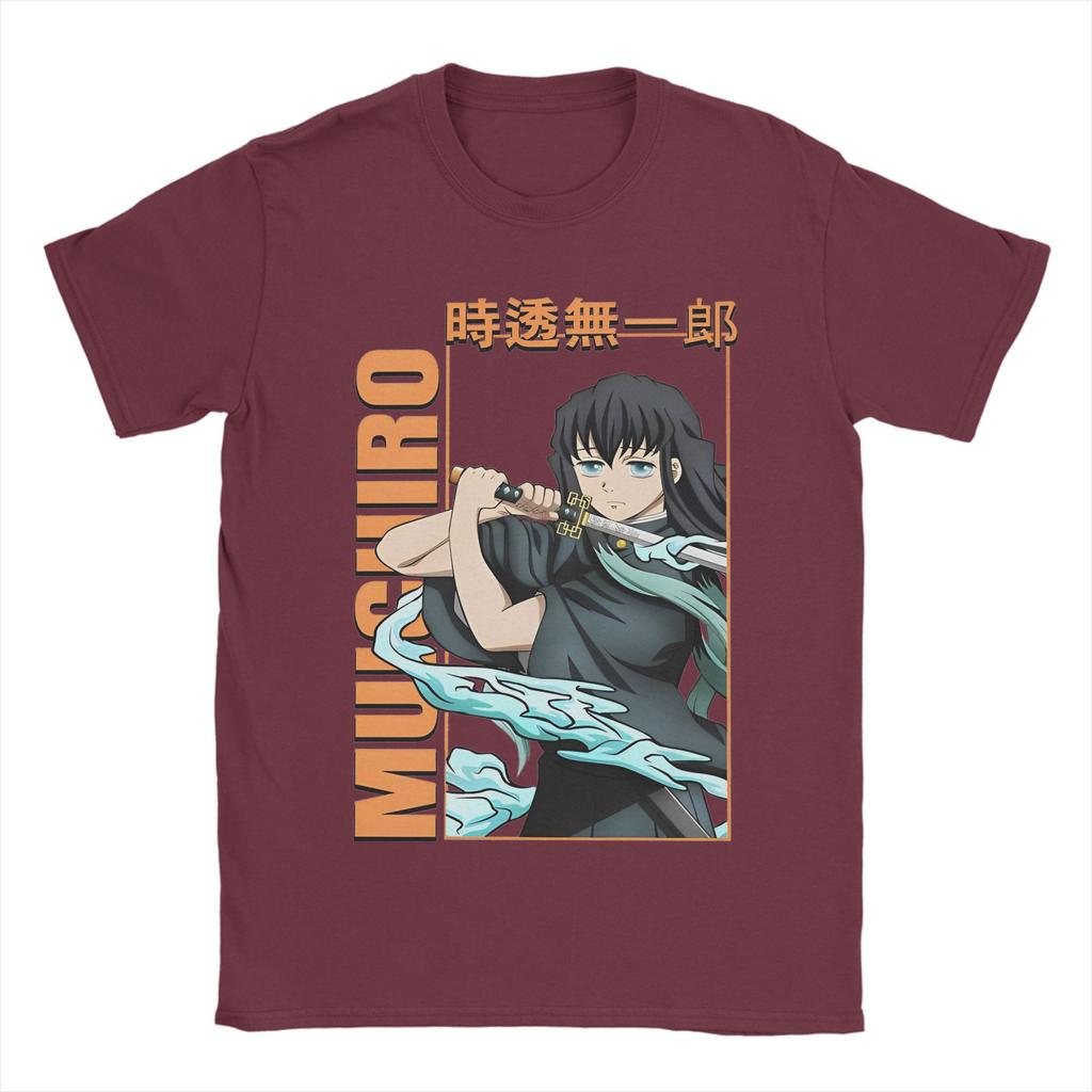 Muichiro Tokito  Tshirt Men Cotton Top Tee Novelty Anime Demon Slayer Crewneck Short Sleeve