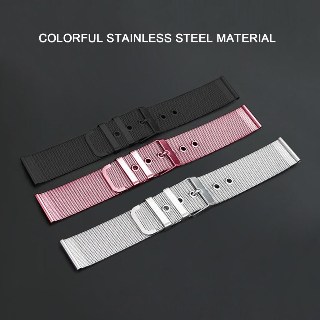 22mm Stainless Steel Watch Bands Quick Release Mesh Strap Replacement Metal Wristband with Belt Buckle Sport Bracelet