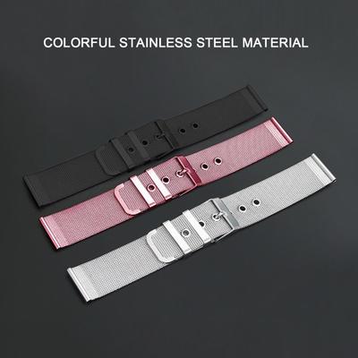 22mm Stainless Steel Watch Bands Quick Release Mesh Strap Replacement Metal Wristband with Belt Buckle Sport Bracelet