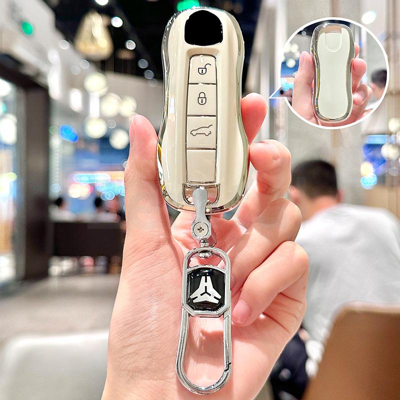 For Porsche Cayenne Macan Panamera 971 - Fits 4 Gts Turbo 4S Tpu Car Key Fob Case Keyless Protective Shell Keychain Accessories