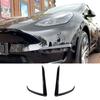 Stoßfängerabdeckung Windmesser für Model Y 2017-2024 ABS Glänzend Schwarz Nebelscheinwerfer-Zierleiste Carbon-Optik Klingen-Zierleiste Scheinwerfer-Augenbraue