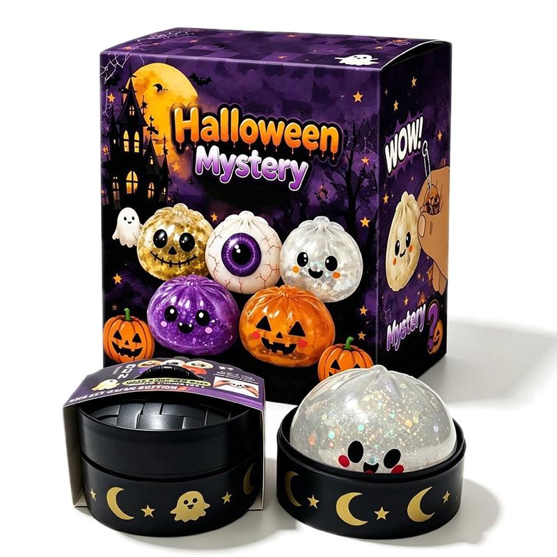 Halloween Mystery Toys Soft Material Pumpkin Ghost Eyeball Design for Toddlers Halloween Home Play Party Favors Small Surprise Gifts