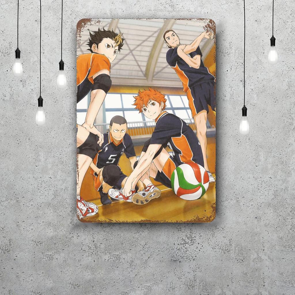 Haikyu Hinata Animation Vintage Metal Tin Signs Posters Decor Retro Metal Plaque Wall Art Decor for Garage Bar