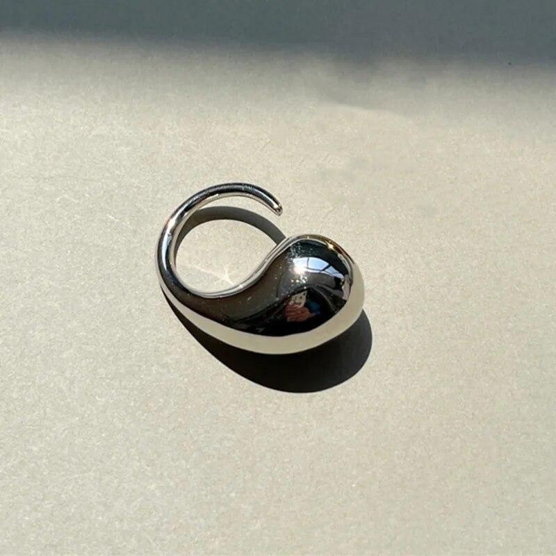 Bagues en métal goutte d'eau à la mode, bagues ouvertes simples et irrégulières exagérées pour femmes et hommes, Punk Vintage, bijoux de fête à la mode, cadeaux