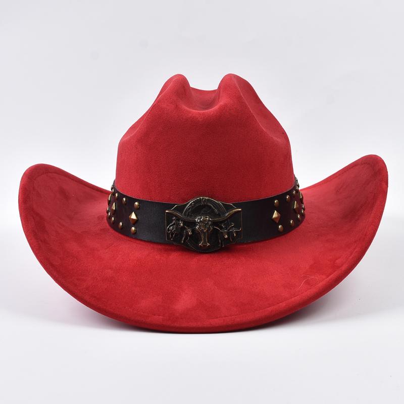 Suede Western Cowboy Hats Vintage Big-edge Gentleman Cowgirl Jazz Hat Holidays Party Cosplay Hat Sombrero Caps