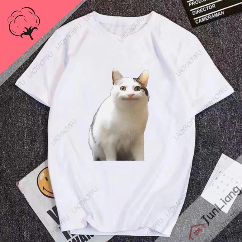 Hip Hop Cute Cats Humor Mens Tshirts Huh Cat Meme Short Sleeve Tee 100 Cotton Y2k Mens Clothes Streetwear Funny Gifts Manga