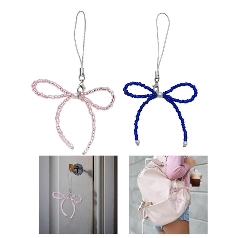 Unique Bowknot Pendant Phonechain Trendy Keychain Accessory  Simple Portable Phone Decoration for Bags and Cameras