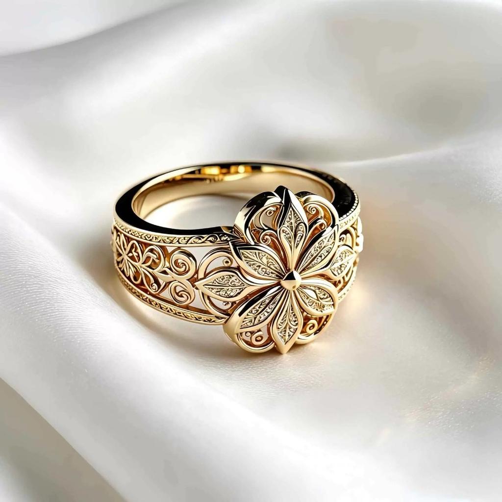 Gold-Tone Openwork Floral