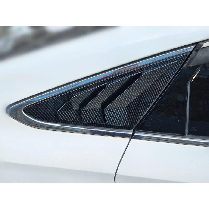 For Hyundai Sonata 9th 2015-Car Rear Louver Window Side Shutter Cover  Trim Sticker Vent Scoop Blind Shades Carbon Fiber ABS