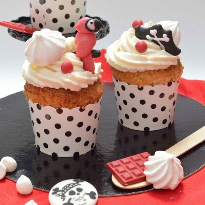 Décoration en sucre - Pirate - 6 pcs - Multicolore - Noir - Gâteaux et cupcakes