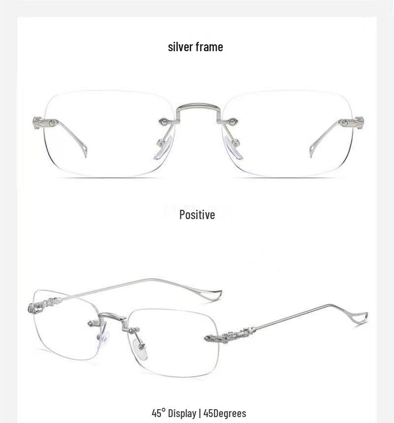 Ultralight Rimless Anti-Blue Light Reading Glasses - Fashionable, Anti-Radiation Design for Men & Women, Enhances Youthful Appearance.