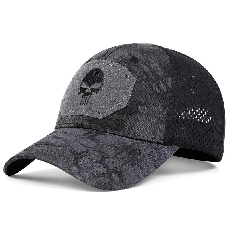 Unisex Skull Embroidery Baseball Net Caps Spring Summer Outdoor Adjustable Casual Hats Dad Hat Sunscreen Hat