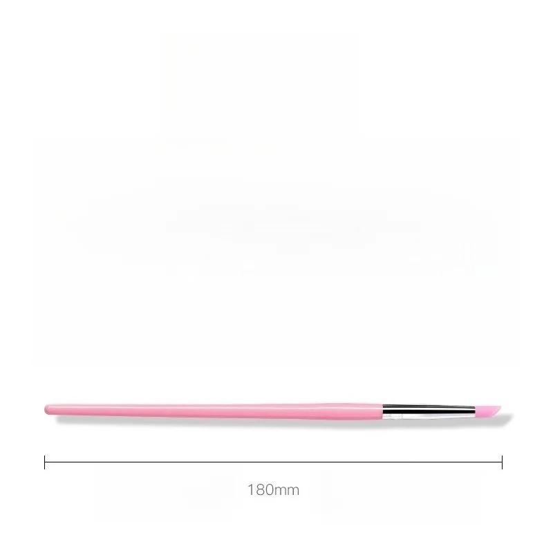 Durable Nail Art Silicone Pen Pink Rod Press Pen Dot Bead Embossed Powder Press Stick Nail Art Tools Rhinestone Tool 5PCS