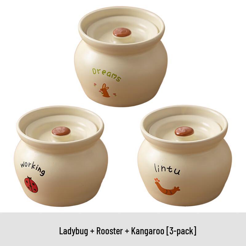 Horned Pansy Individual Ceramic Stew Pot with Lid