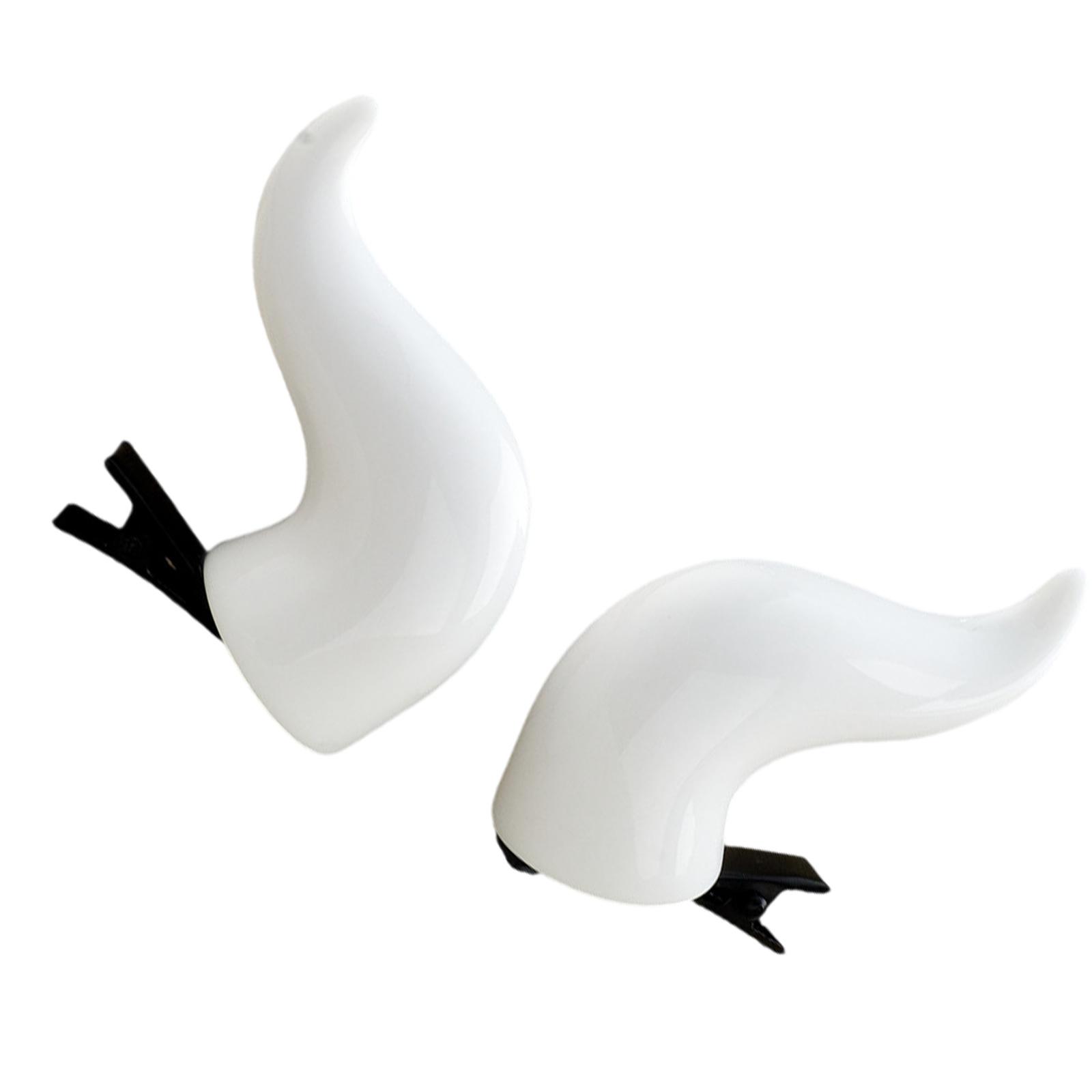 

1 пара заколок для волос с рогами дьявола для костюмированной вечеринки на Хэллоуин, рогатая заколка для волос, головной убор в стиле аниме, маскарадные головные уборы белый