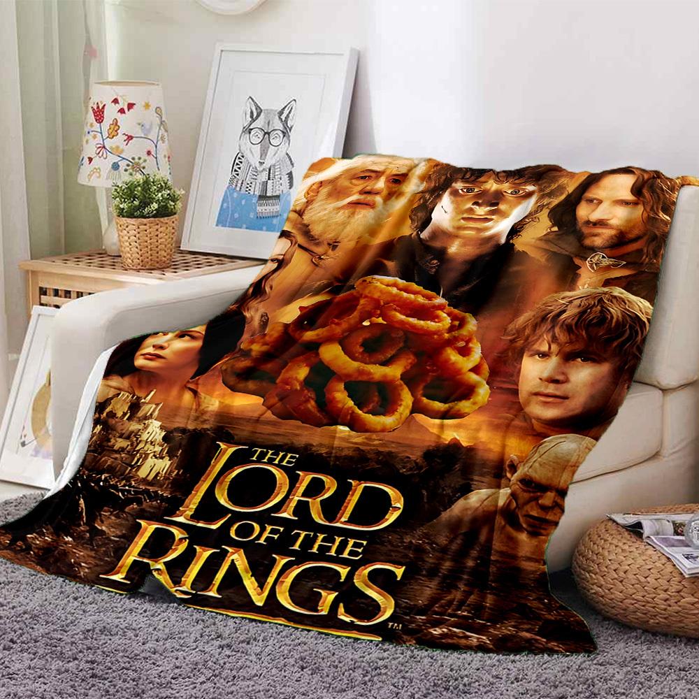 1pc onion rings Lord of the Rings Flannel Blanket Soft Warm Throw for Home, Office, Travel, All-Season Cozy Bedding GiftL1168 80cmx120cm(31inx47in)