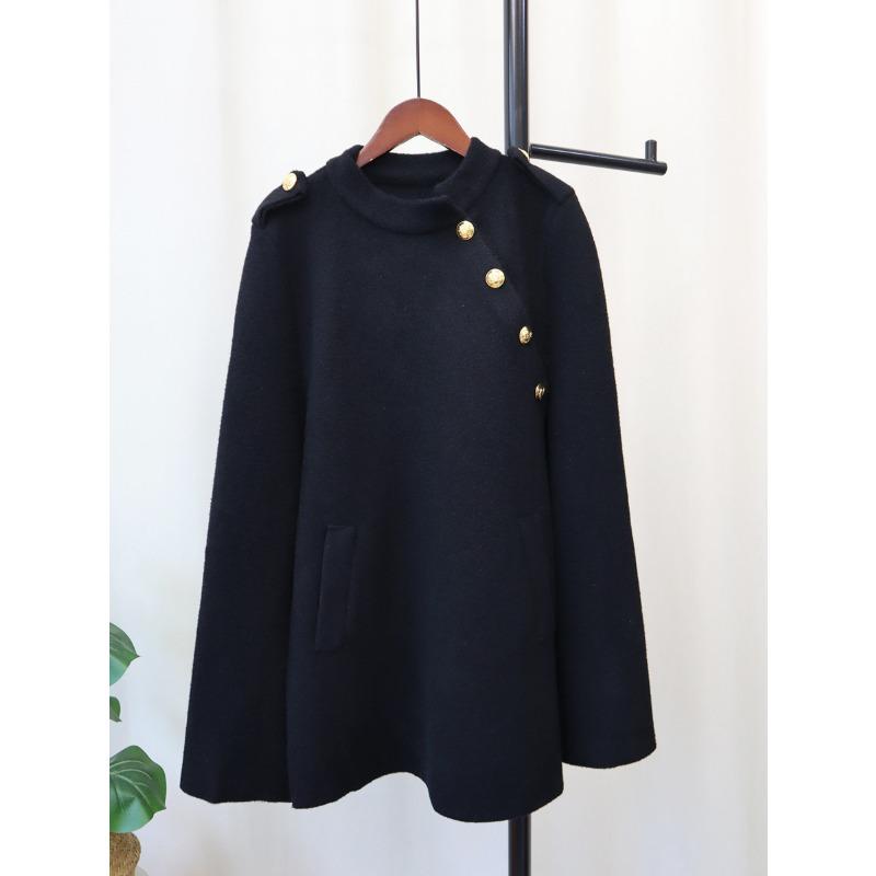 Autumn and Winter New Knitted Double-sided Woolen Coat Women's High-end Belt Temperament Sweater Cape