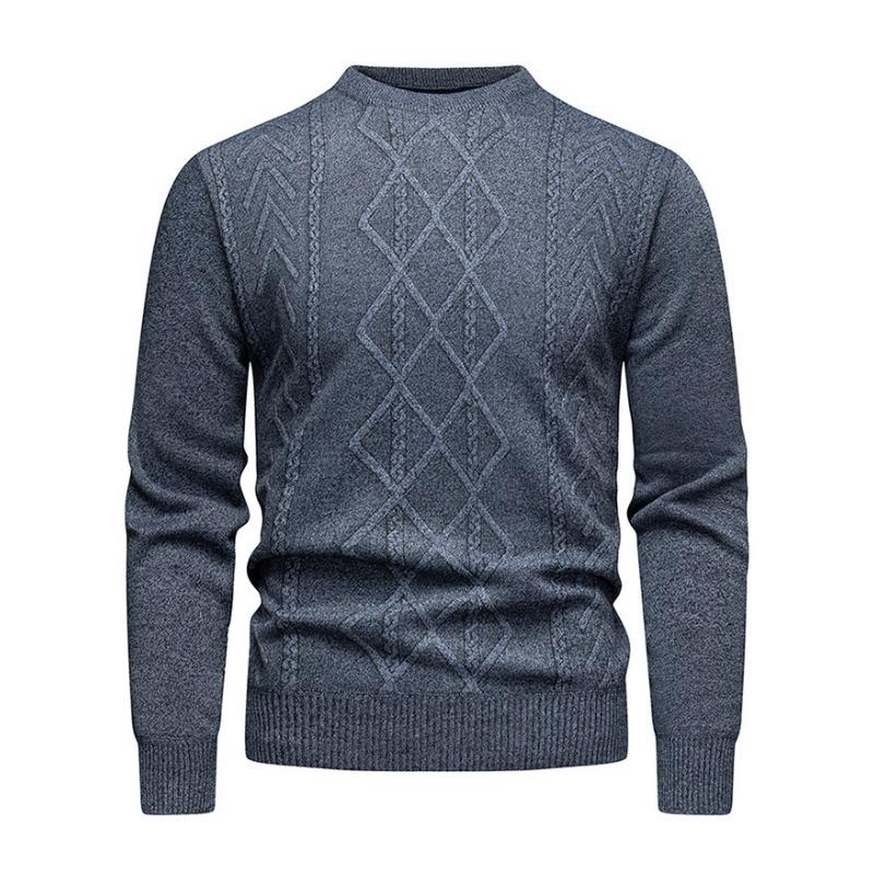 

Men s Thick Crew Neck Diamond Knit Sweater M