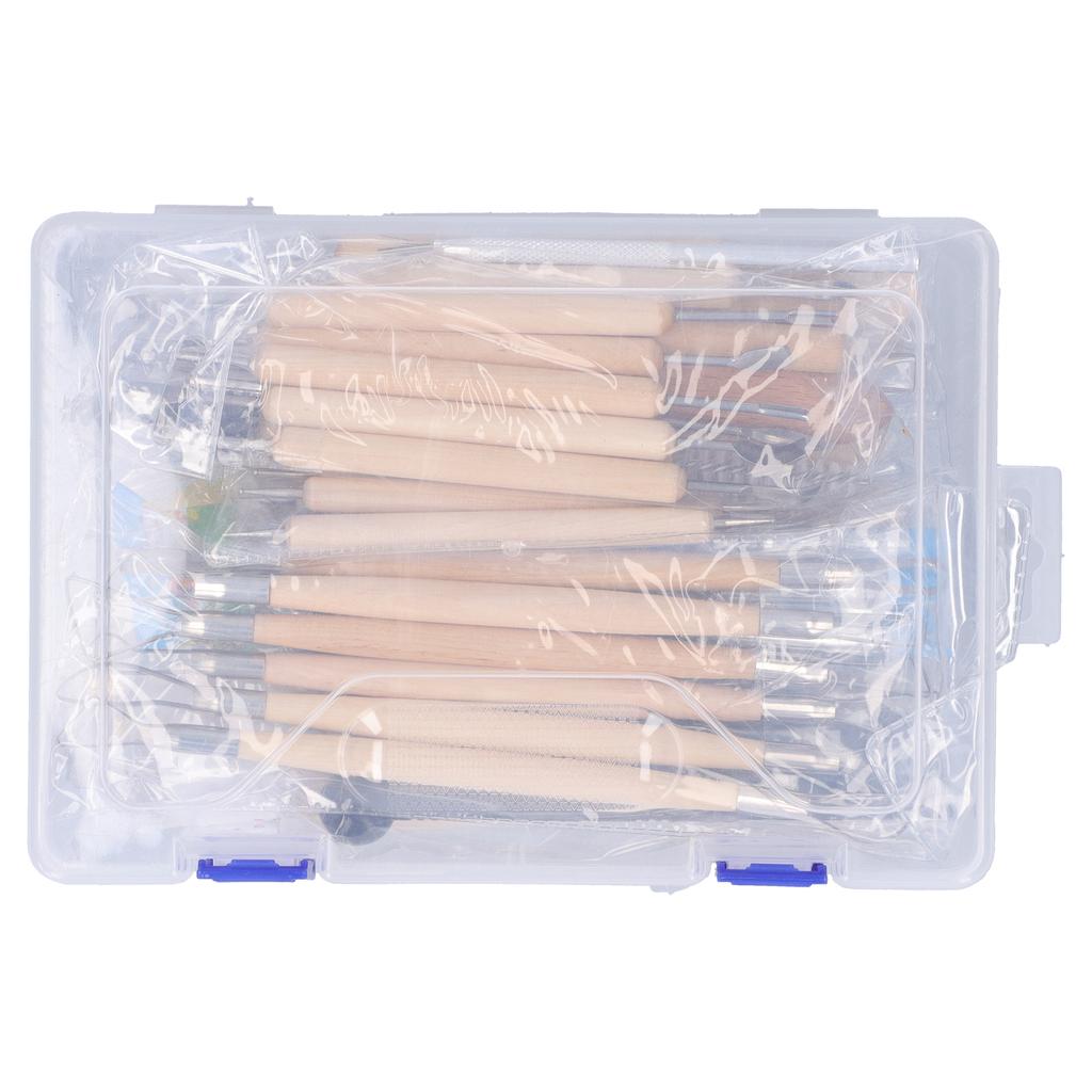 57Pcs Pottery Tools Set Multi Function Clay Sculpting Carving Trimming Knife Boxed