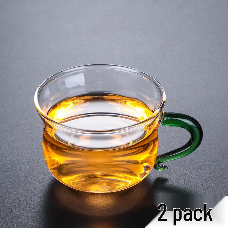 Double-Layer Heat-Resistant Glass Tea Cup with Handle for Kung Fu Tea