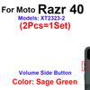 2pcs=1Set Volume Buttons For Motorola MOTO Razr 40 50 Razr 2024 Volume Button Side Key Replacemnet Repair Parts Acessory