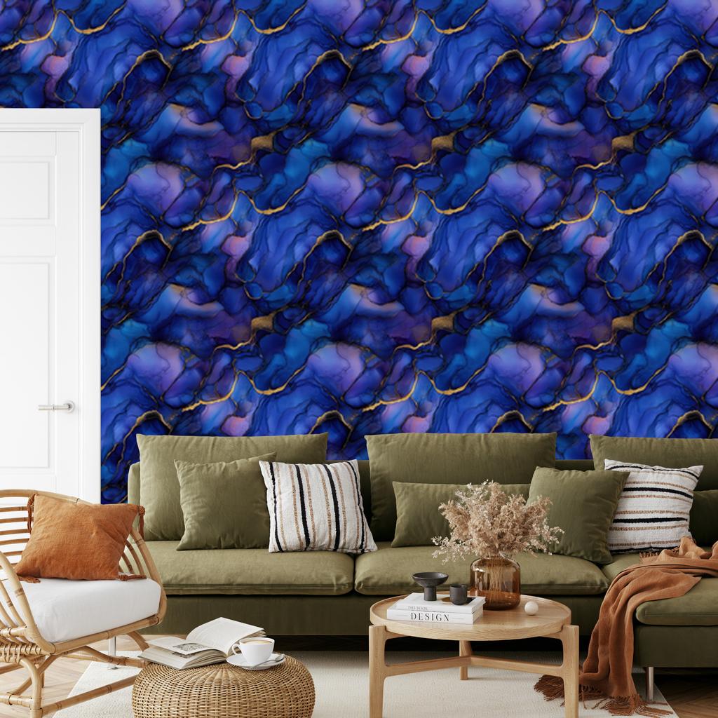 Ink blue, navy blue and indigo wallpaper for living room and bedroom 50x1000
