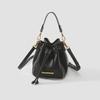 Genuine Leather Contrast Color Bucket Bag - Trendy 2024 Crossbody Handbag for Women