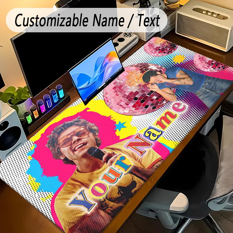 Large Mouse PadHarry Styles Custom Name Text Personalized Desk Mat Non Slip Gaming Pad