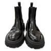 Great BALENCIAGA Boots TRACTOR BOOTIE Side Gore Black Leather Women Used