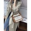 Lychee pattern 28CM gypsy women's bag first layer cowhide canvas messenger bag