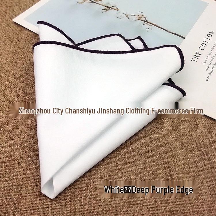 Elegant Pure White Cotton Men's Pocket Square 23cm