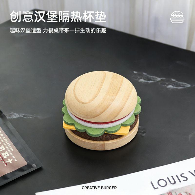 Creative Cute Burger Coaster Home Decoration Small Ornament Living Room Dining Table Coffee Cup Anti-scalding Insulation Pad