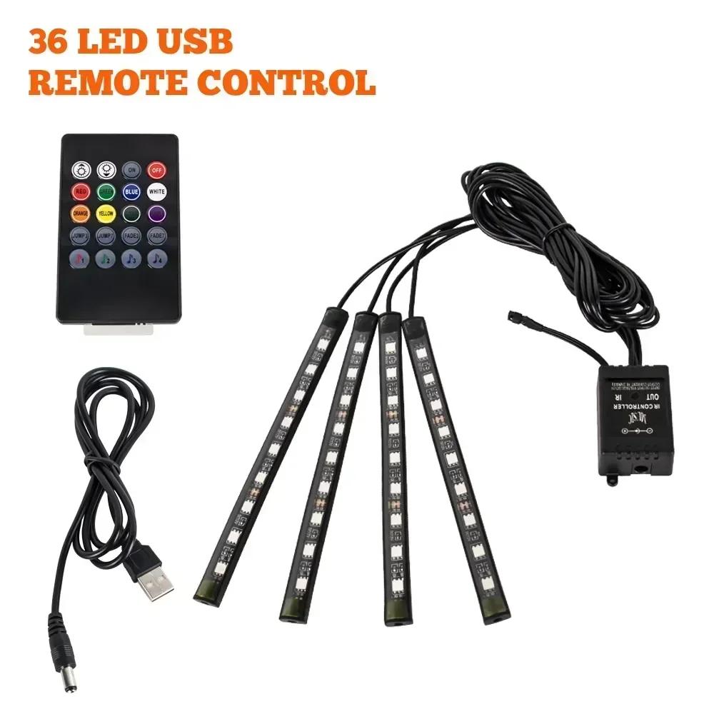 Car  Atmosphere RGB Strip LED Light Bar Lights USB APP With Remote Control Music Rhythm Flashing LampsInterior Car Decorative