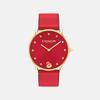 Elliot Gold Tone, Red Leather Strap 28mm Watch – 14504386