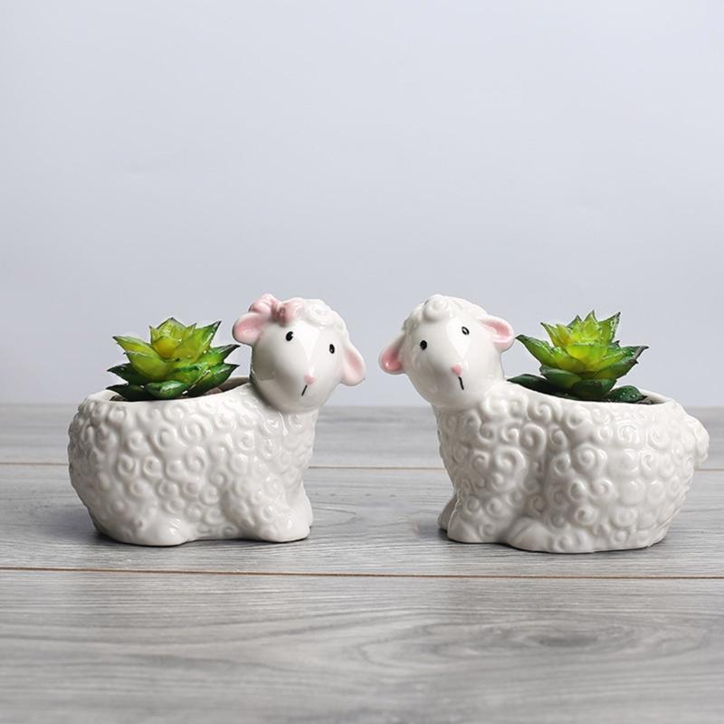 Artistic Animal Molded Earthenware Flower Container Exemplary For Succulents Small Bushes Desktop Decoration And Storage Planner